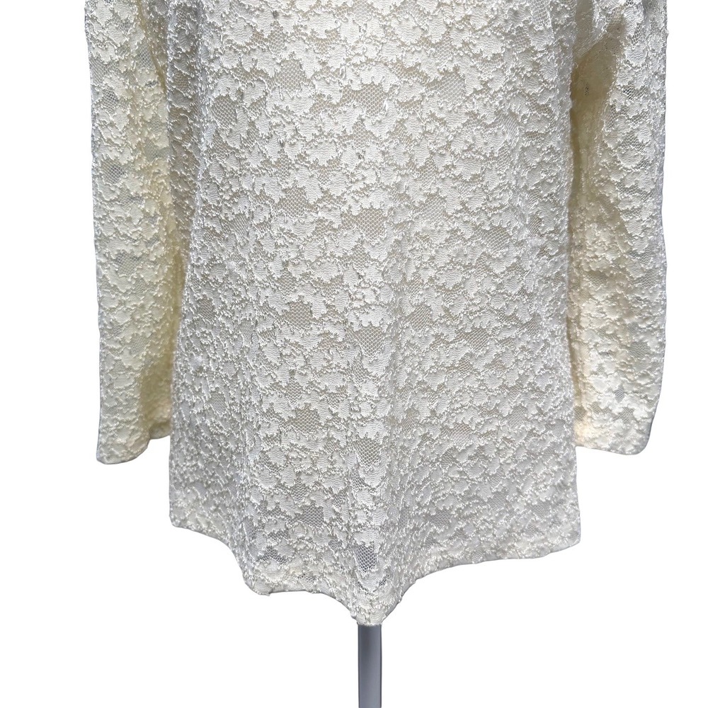 Vintage Fairy Floral Lace Medium Top Cream Scalloped Romantic Ballet Bridal - Picture 9 of 9